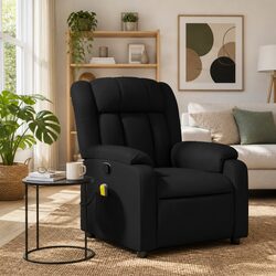 Premium Black Faux Leather Massage Recliner Chair