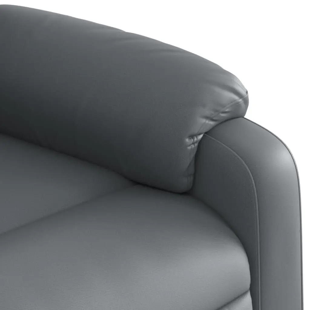 Adjustable Grey Faux Leather Electric Massage Recliner