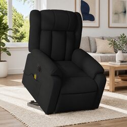 Premium Electric Lift Massage Recliner Chair - Black Faux Leather