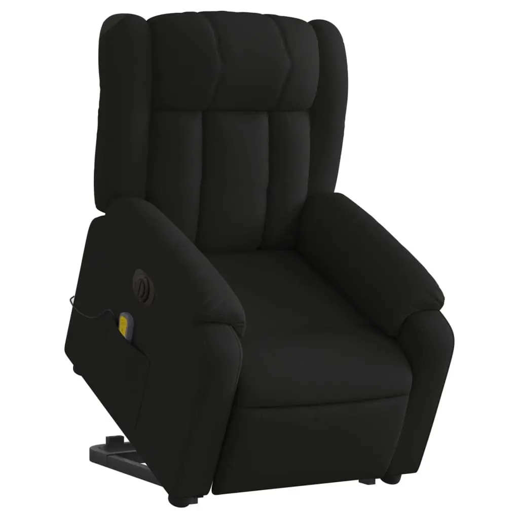 Electric Stand Up Massage Recliner Chair Black Faux Leather Power Lift Armchair