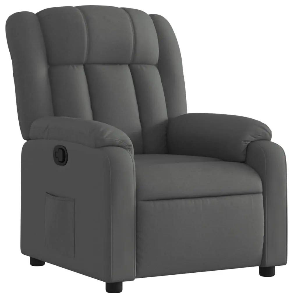 Grey Fabric Recliner Armchair with Manual Function