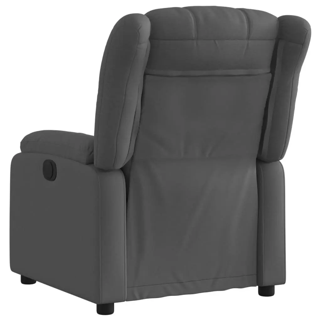 Grey Fabric Recliner Armchair with Manual Function