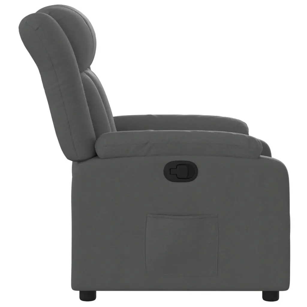Grey Fabric Recliner Armchair with Manual Function