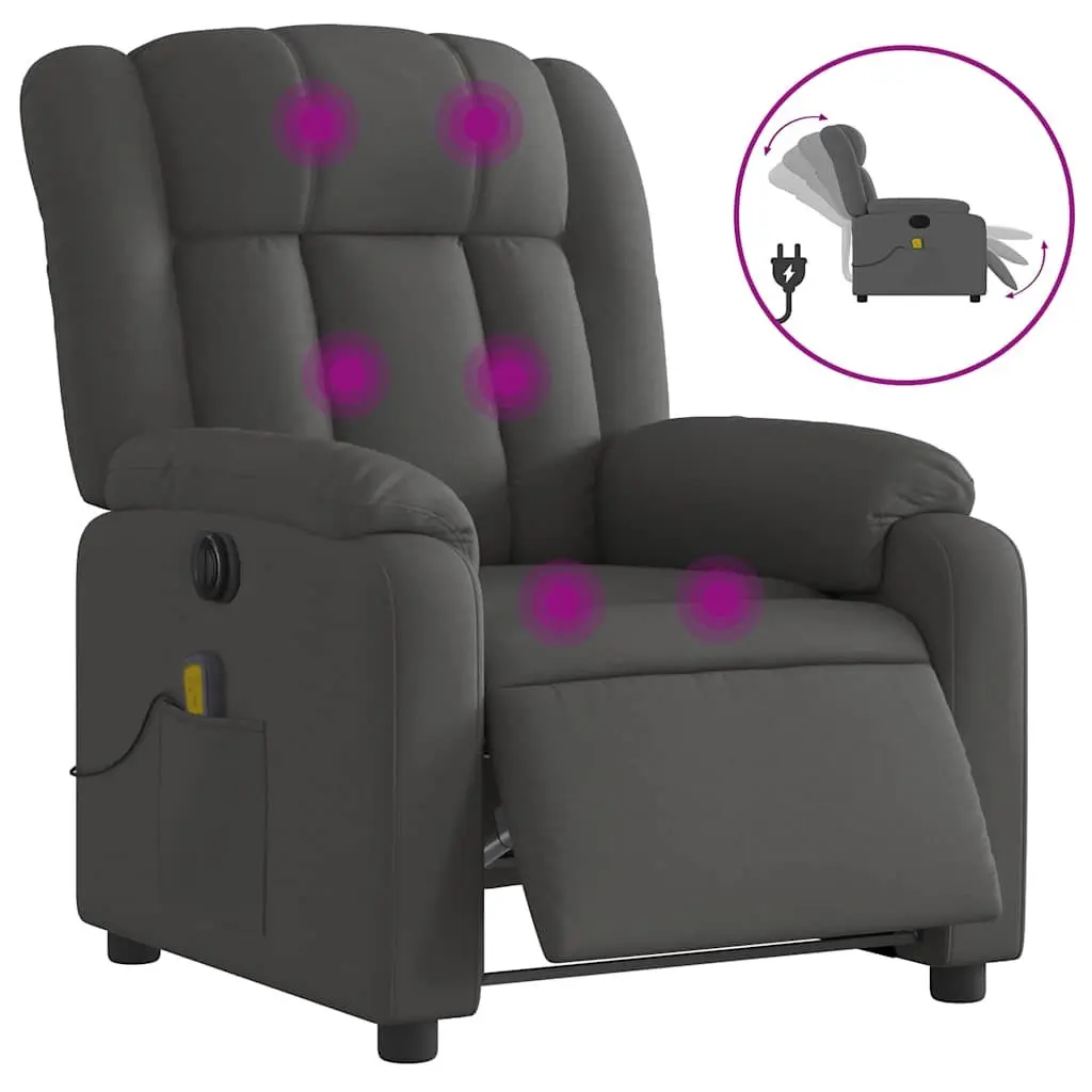 Electric Massage Recliner Chair Fabric Grey