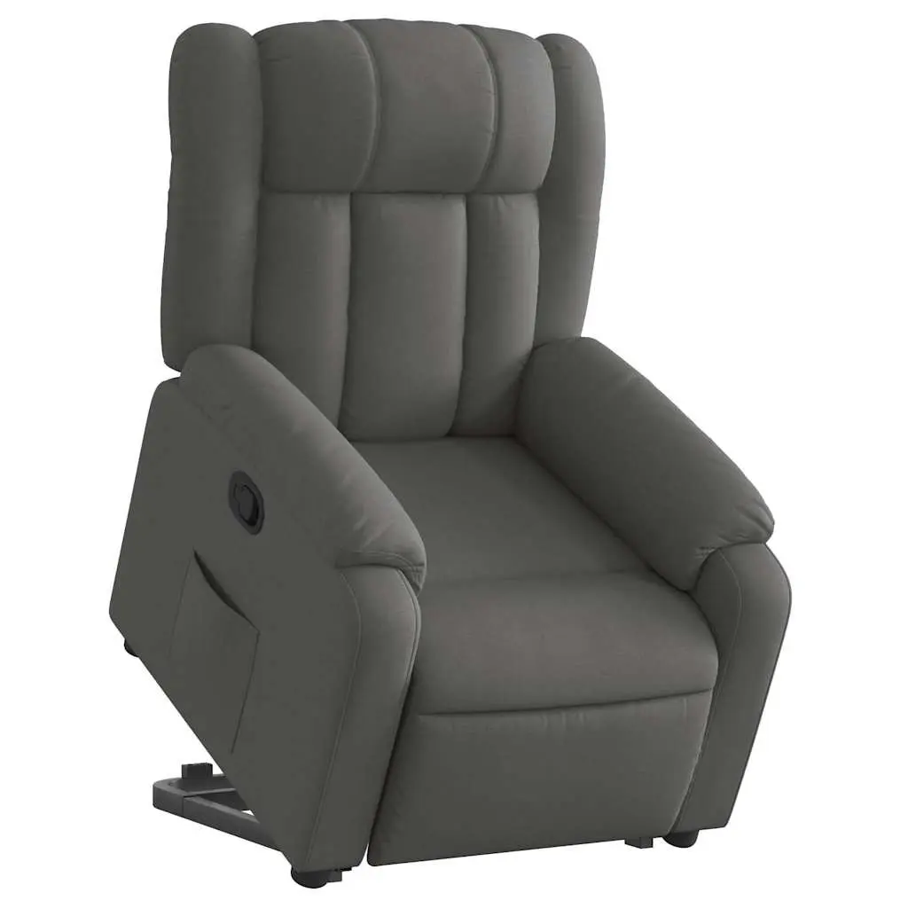Stand Up Recliner Chair Fabric Dark Grey