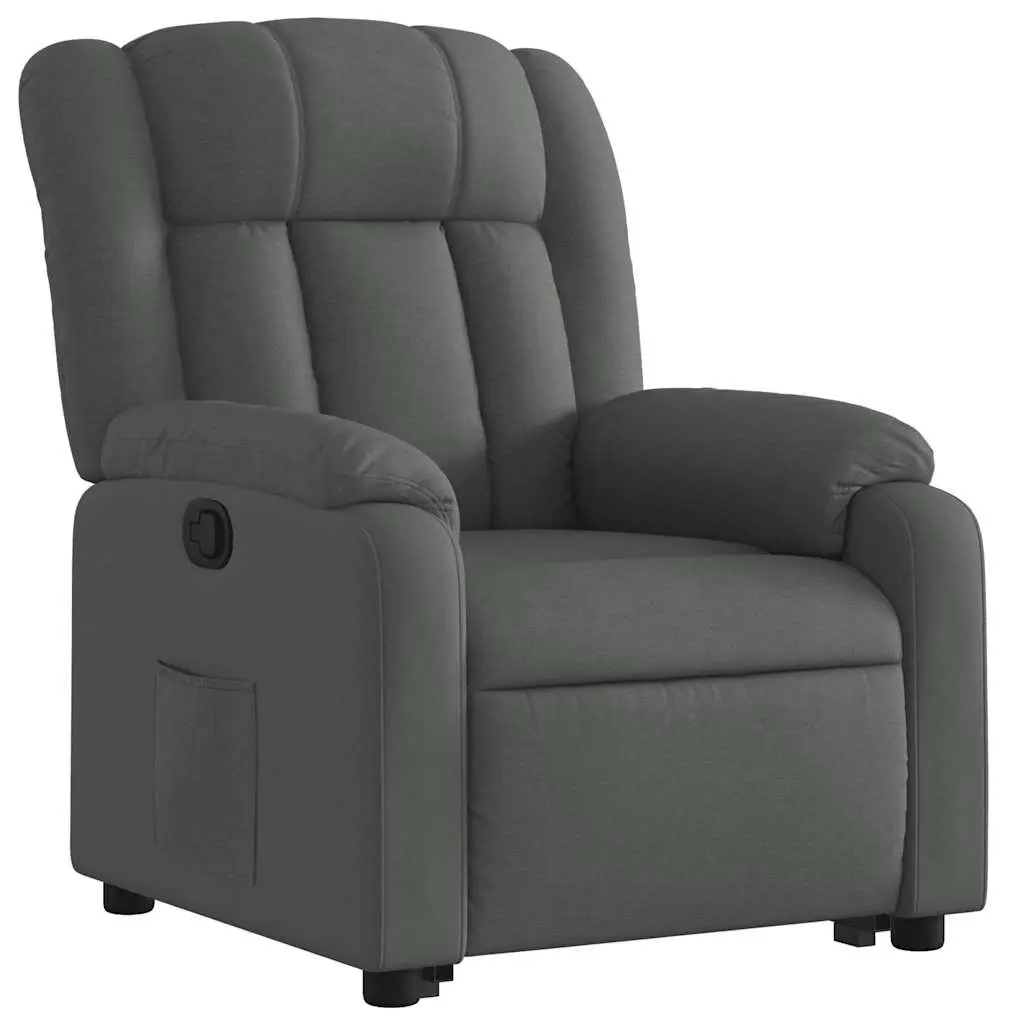 Stand Up Recliner Chair Fabric Dark Grey