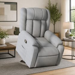 Light Grey Electric Power Lift Massage Recliner Chair