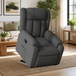 Electric Power Lift Massage Recliner Chair in Grey Fabric