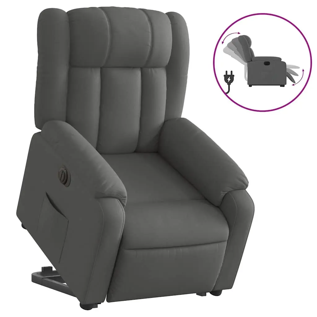 Electric Recliner Chair Fabric Grey
