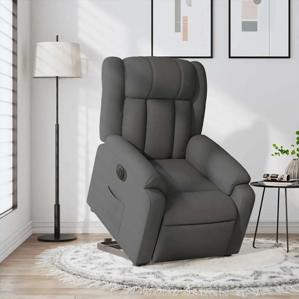 Electric Recliner Chair Fabric Grey