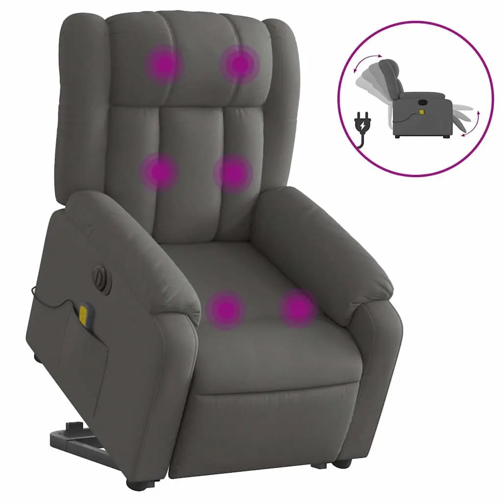 Grey Electric Recliner Chair with Massage Function