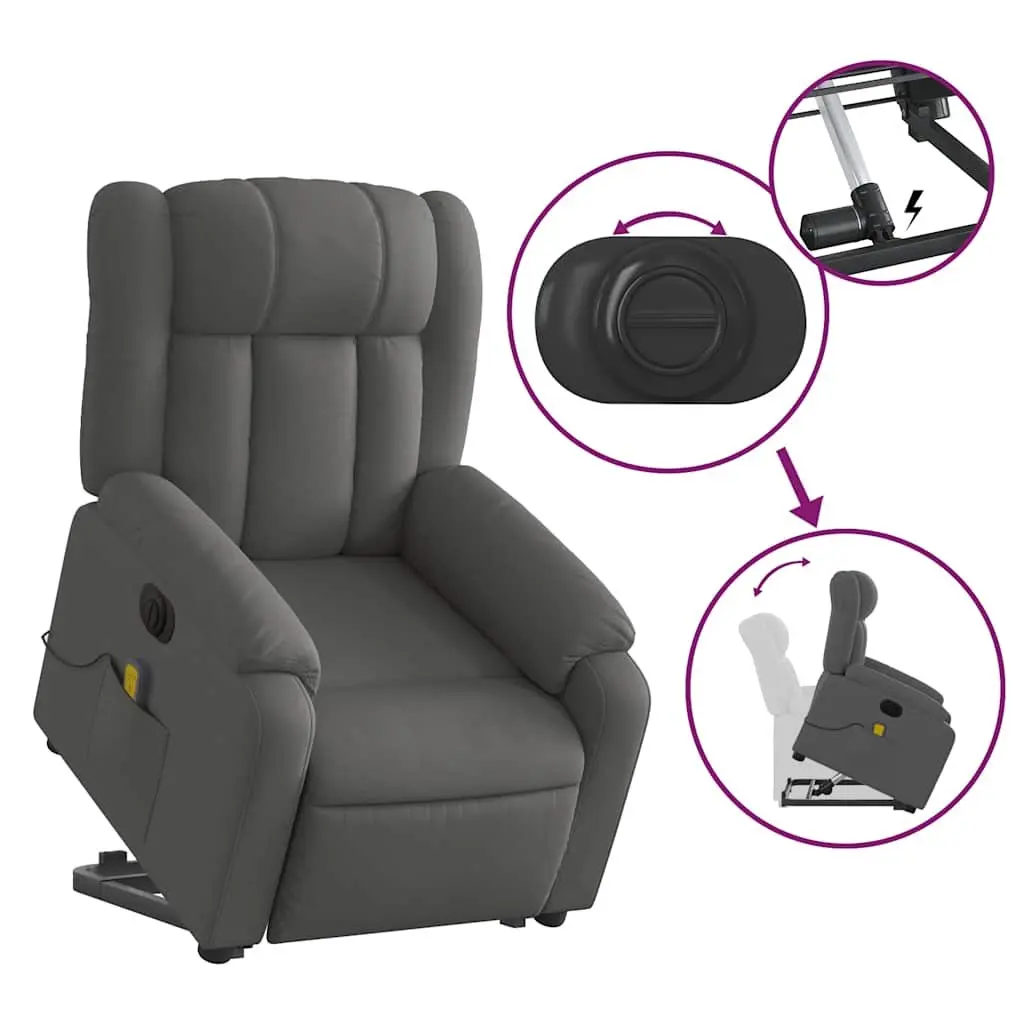 Grey Electric Recliner Chair with Massage Function