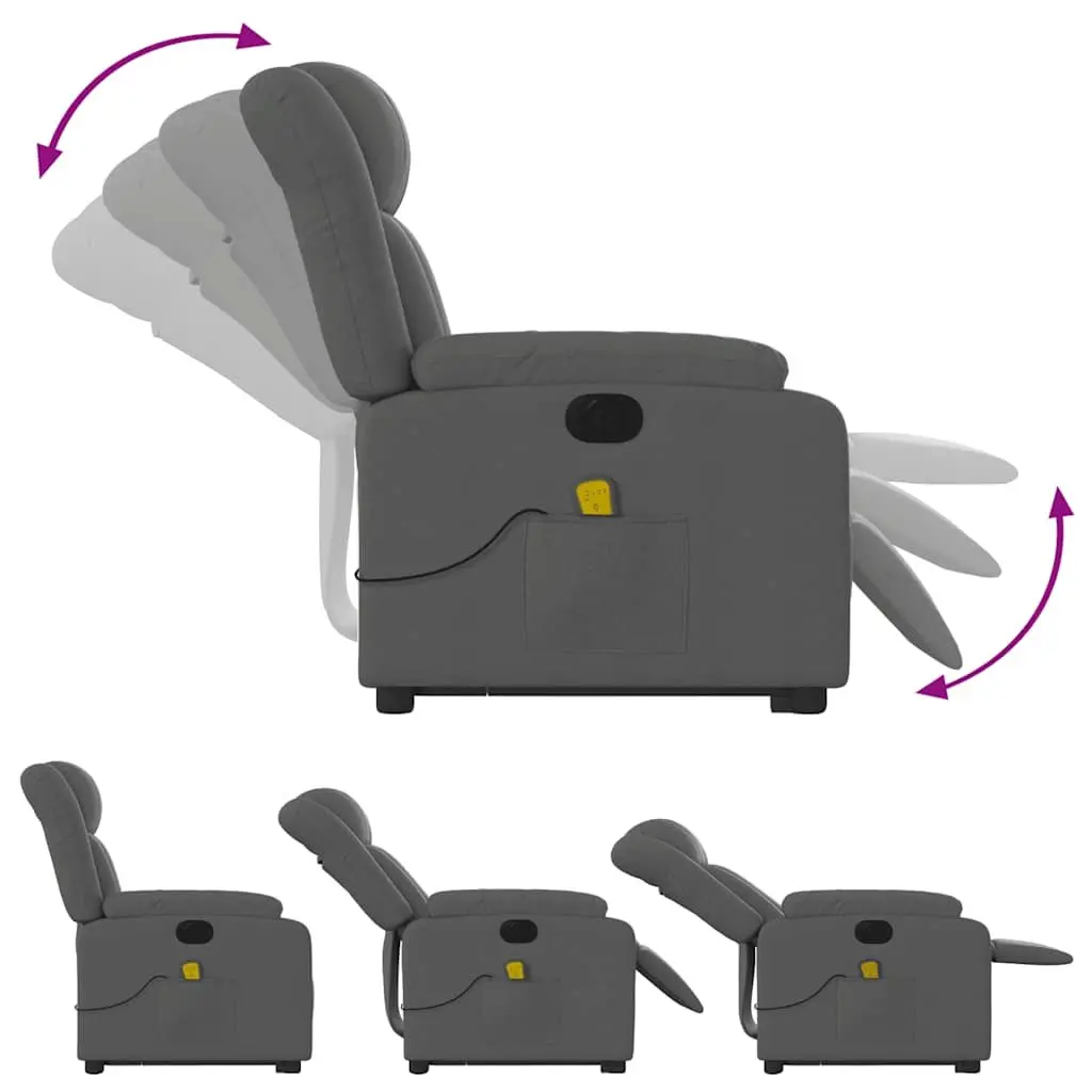 Grey Electric Recliner Chair with Massage Function