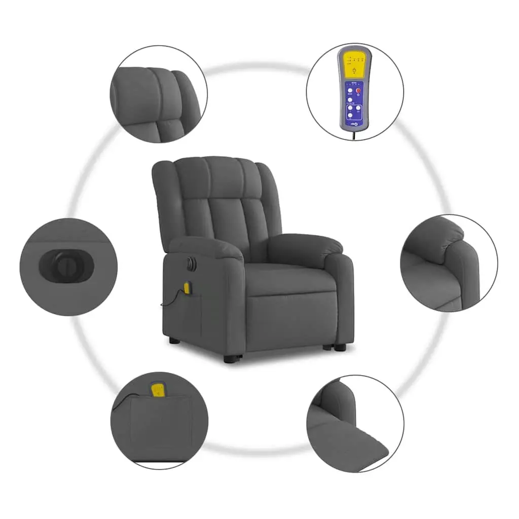 Grey Electric Recliner Chair with Massage Function