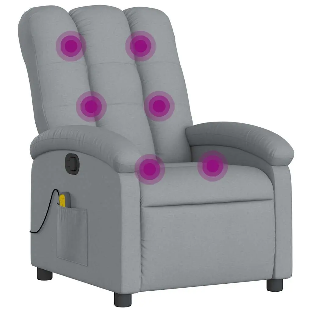 Grey Fabric Manual Recliner Chair with Massage Function