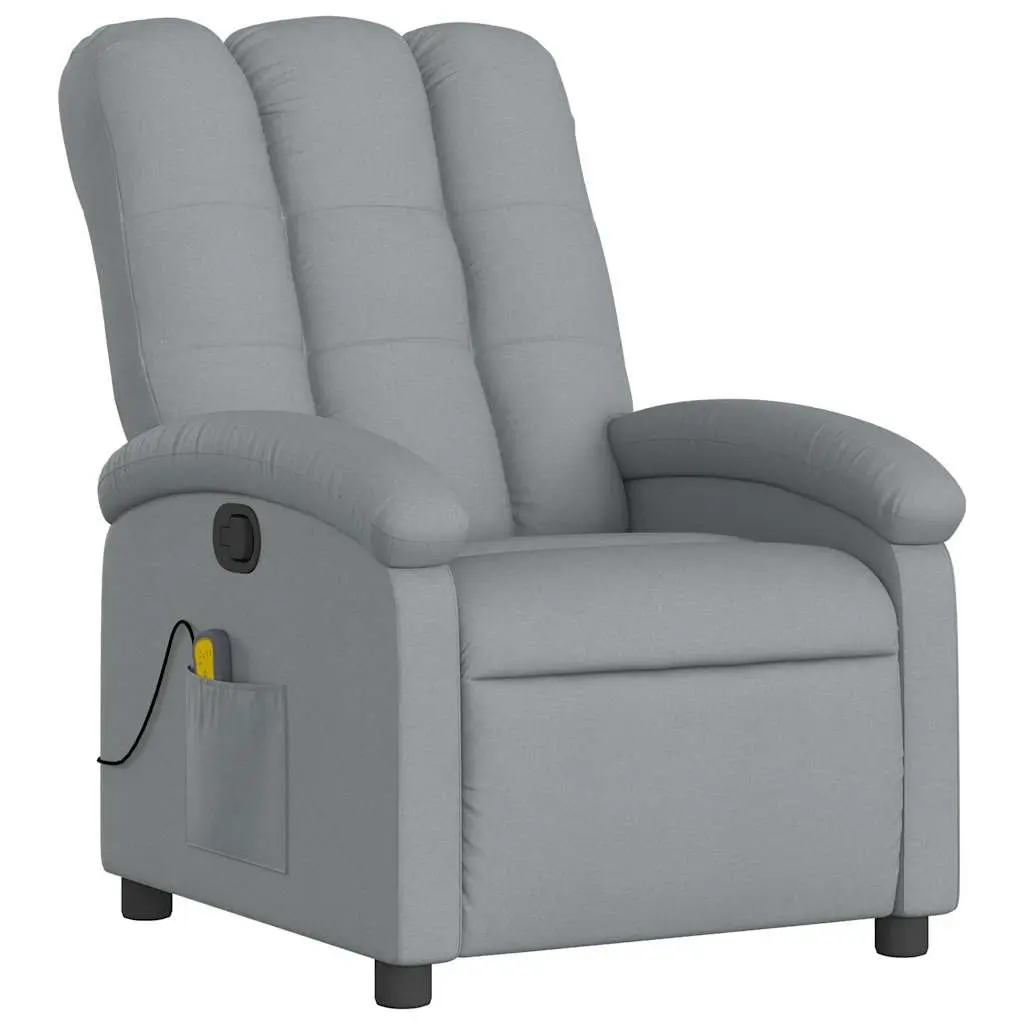 Grey Fabric Manual Recliner Chair with Massage Function