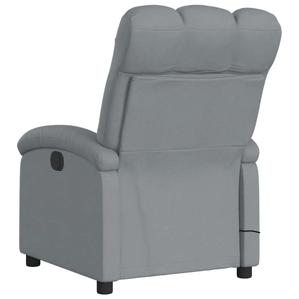 Grey Fabric Manual Recliner Chair with Massage Function