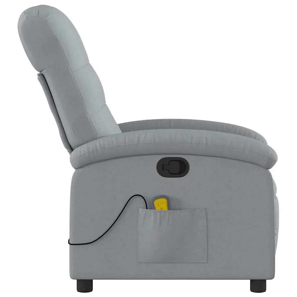 Grey Fabric Manual Recliner Chair with Massage Function