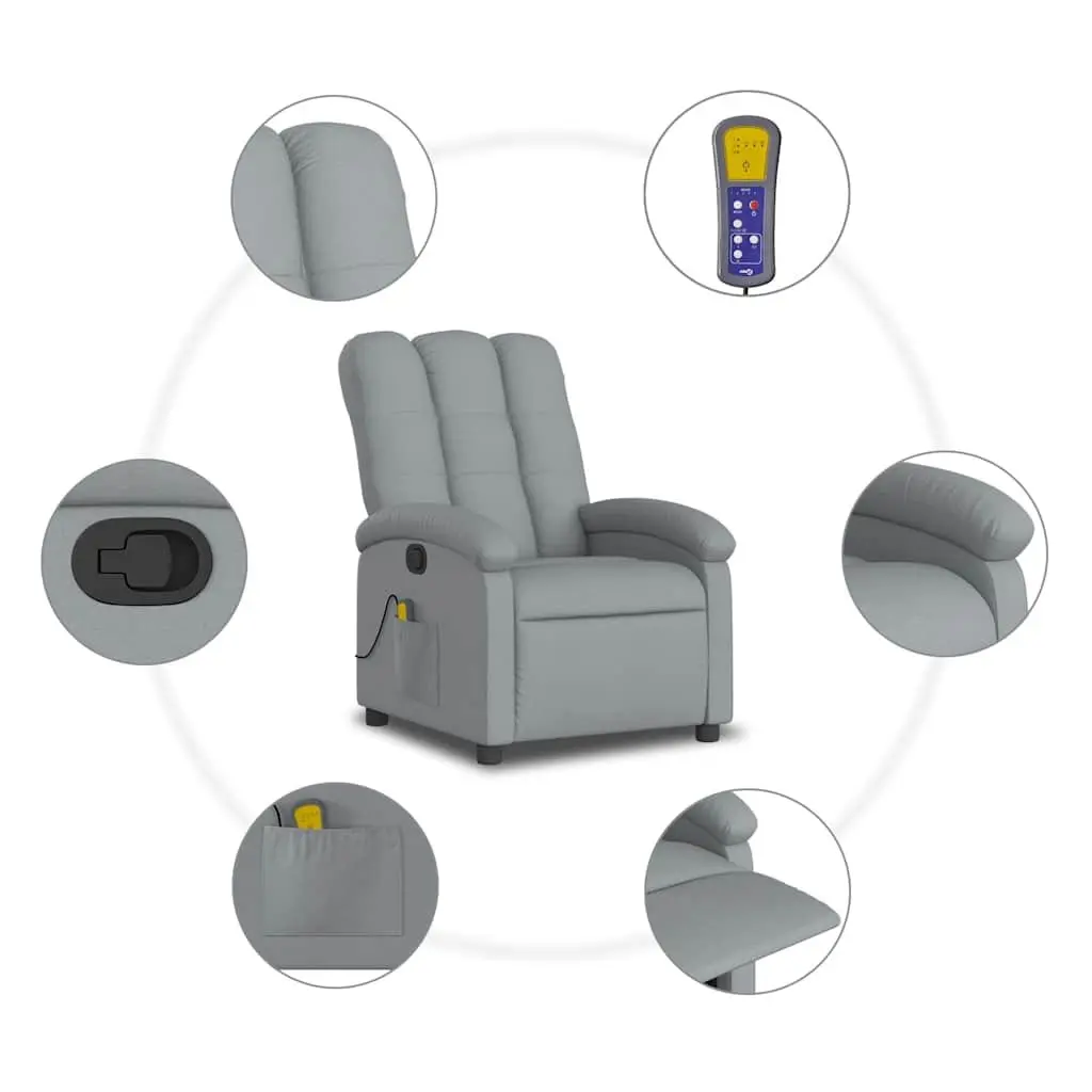 Grey Fabric Manual Recliner Chair with Massage Function