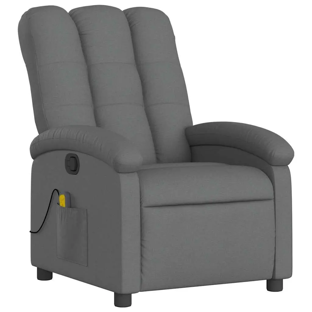 Grey Fabric Manual Recline Massage Chair with Footrest