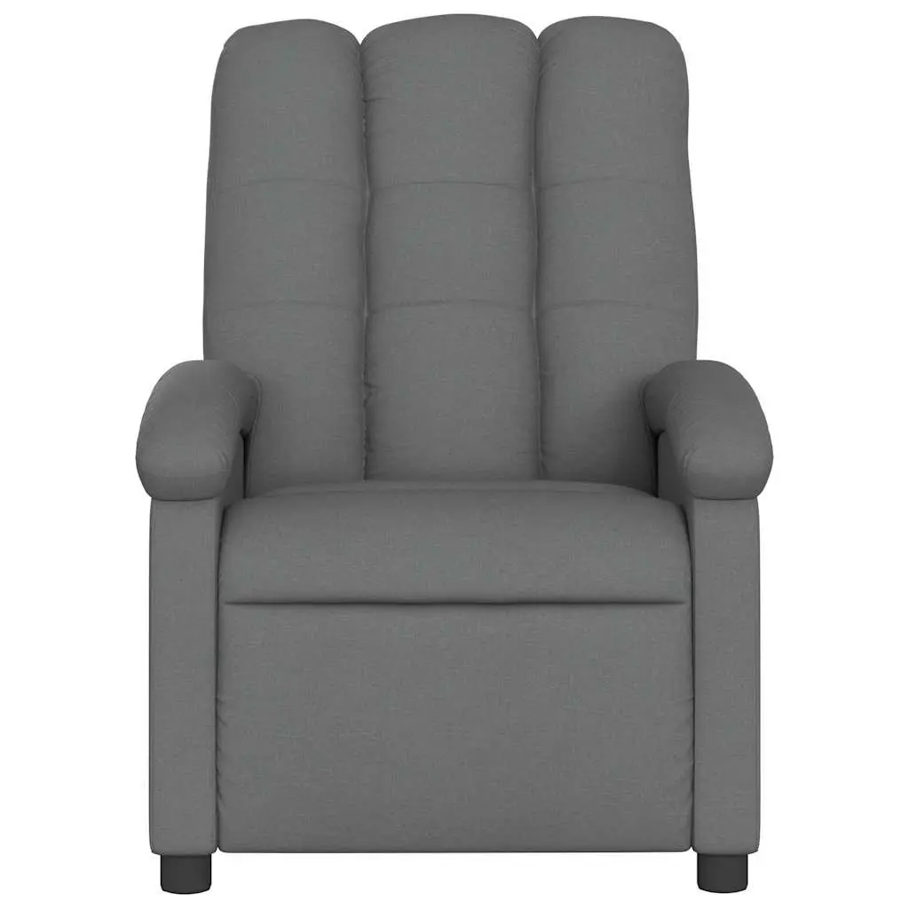 Grey Fabric Manual Recline Massage Chair with Footrest
