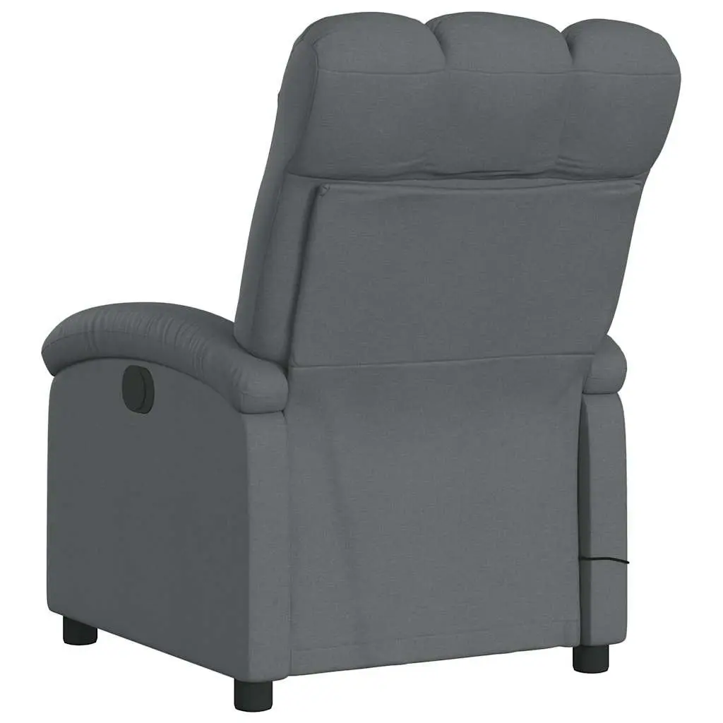 Grey Fabric Manual Recline Massage Chair with Footrest