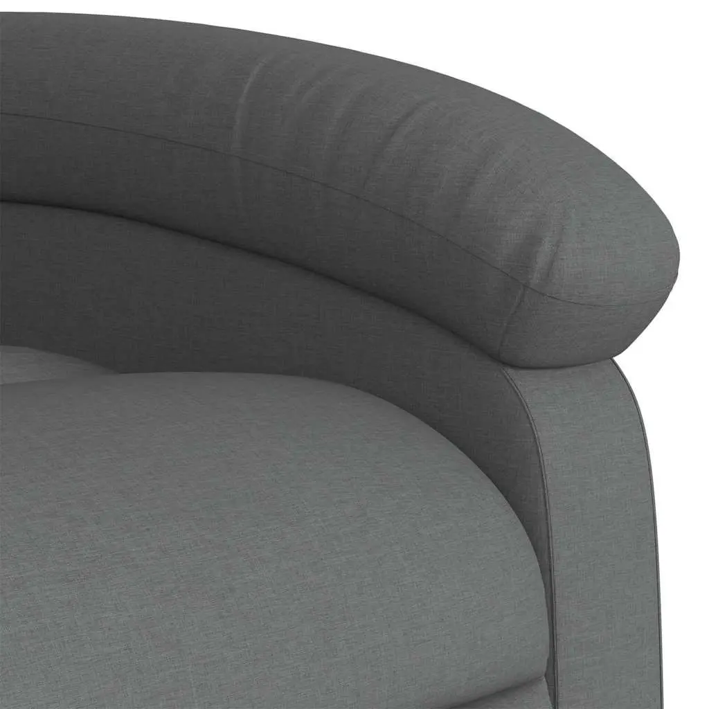 Grey Fabric Manual Recline Massage Chair with Footrest