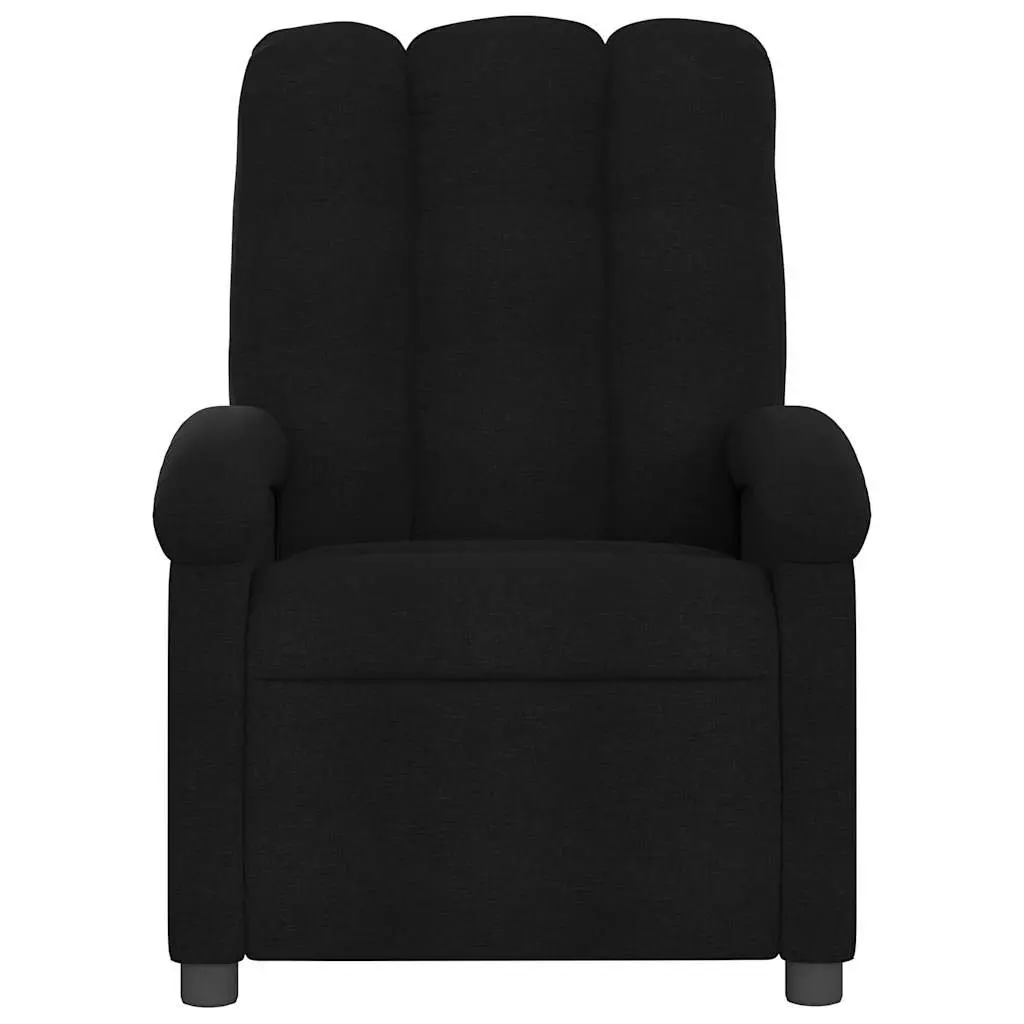 Massage Recliner Chair Fabric Black Manual Recline