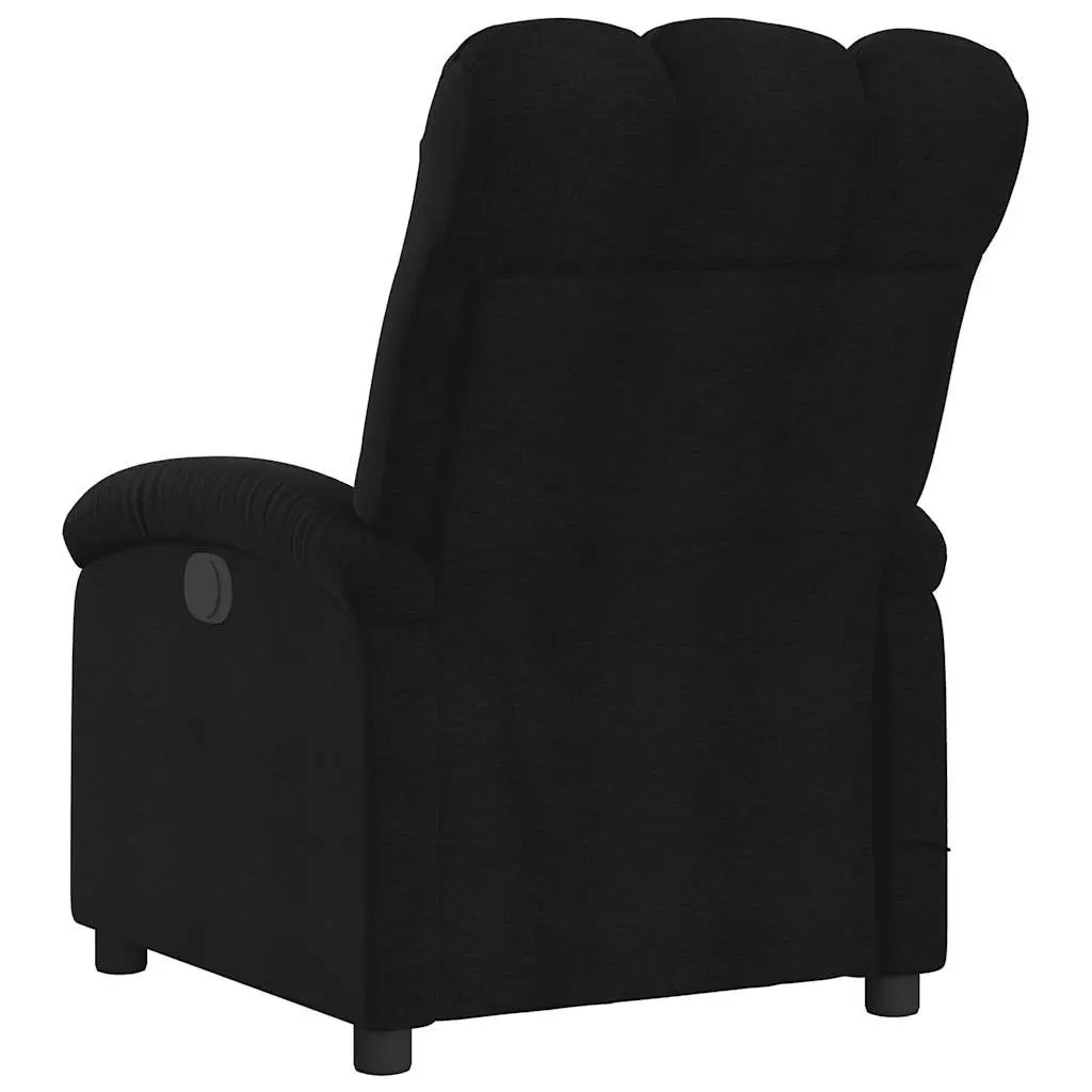 Massage Recliner Chair Fabric Black Manual Recline