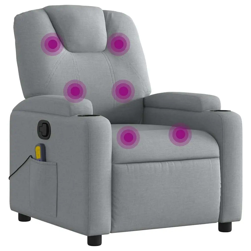Grey Fabric Massage Recliner Chair with Manual Function