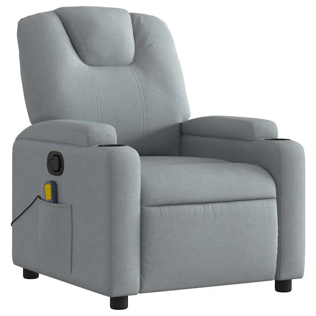 Grey Fabric Massage Recliner Chair with Manual Function