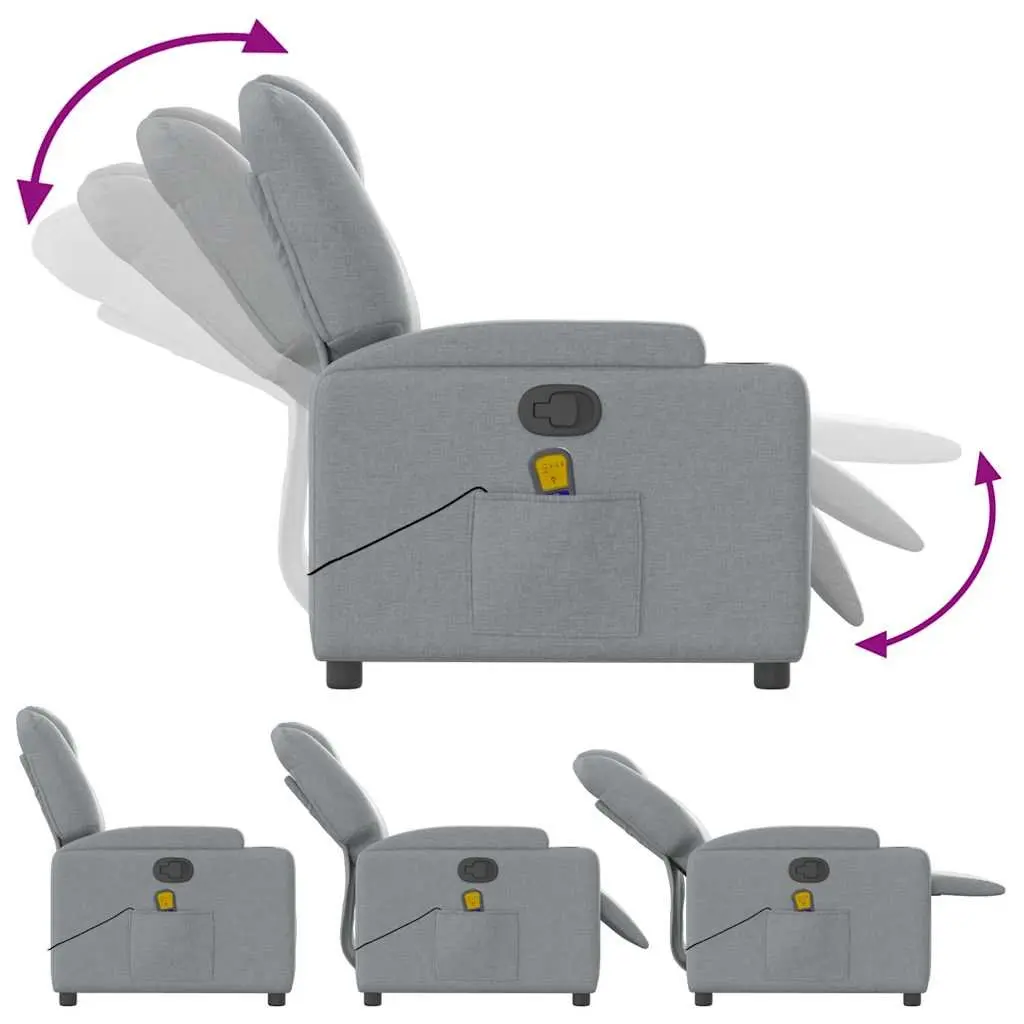 Grey Fabric Massage Recliner Chair with Manual Function