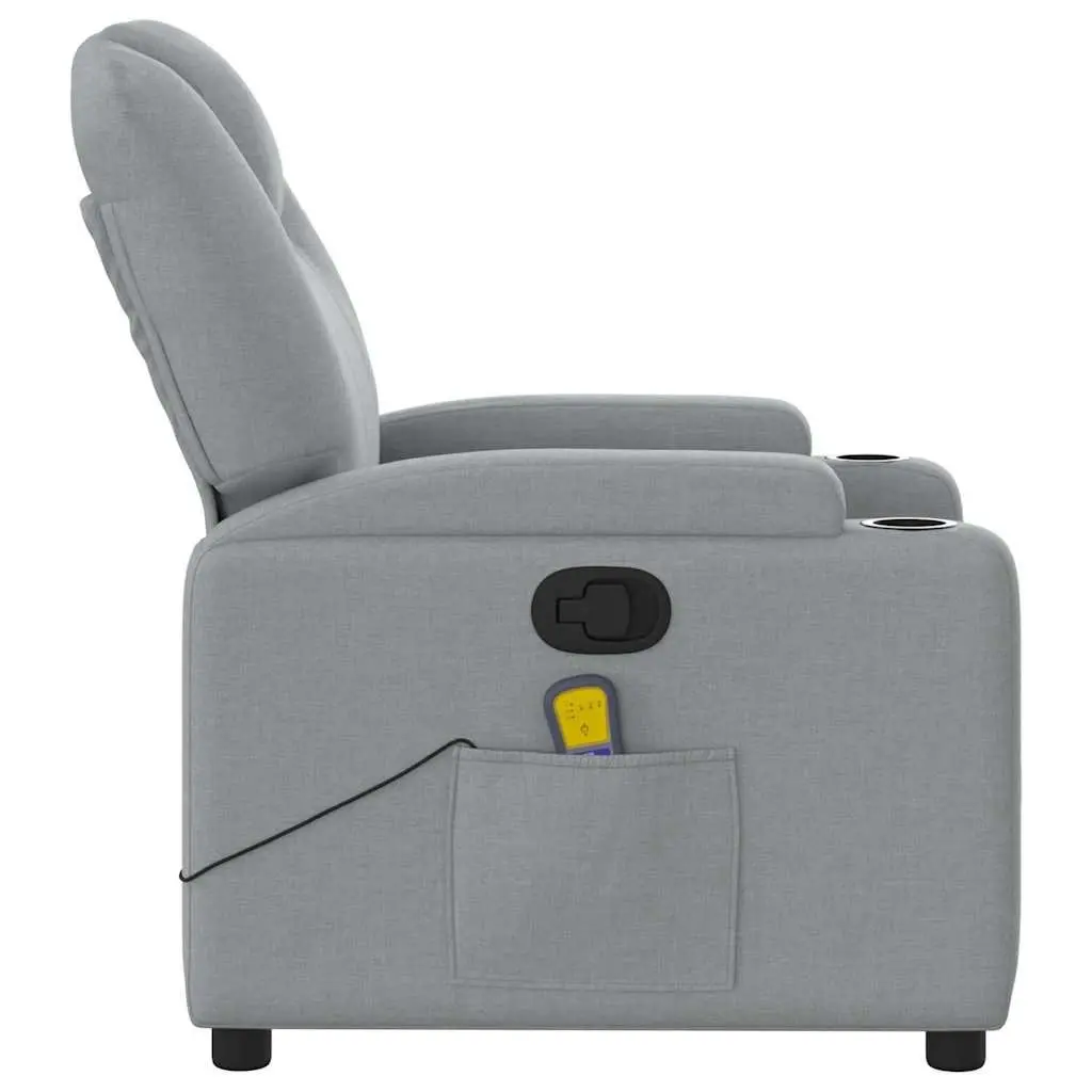 Grey Fabric Massage Recliner Chair with Manual Function