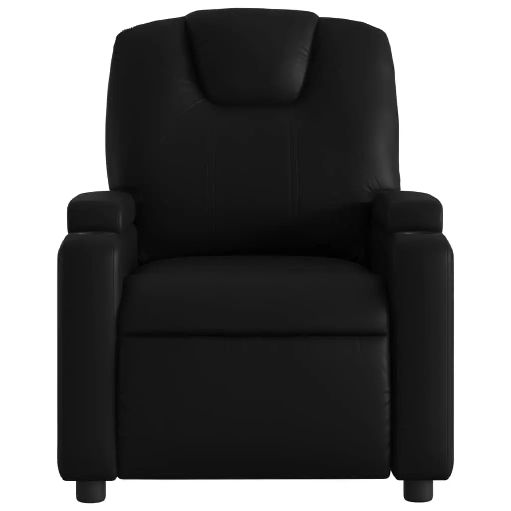 Black Faux Leather Manual Recline Massage Recliner Chair