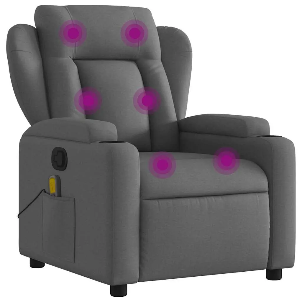 Grey Fabric Massage Recliner Chair with Vibration Therapy
