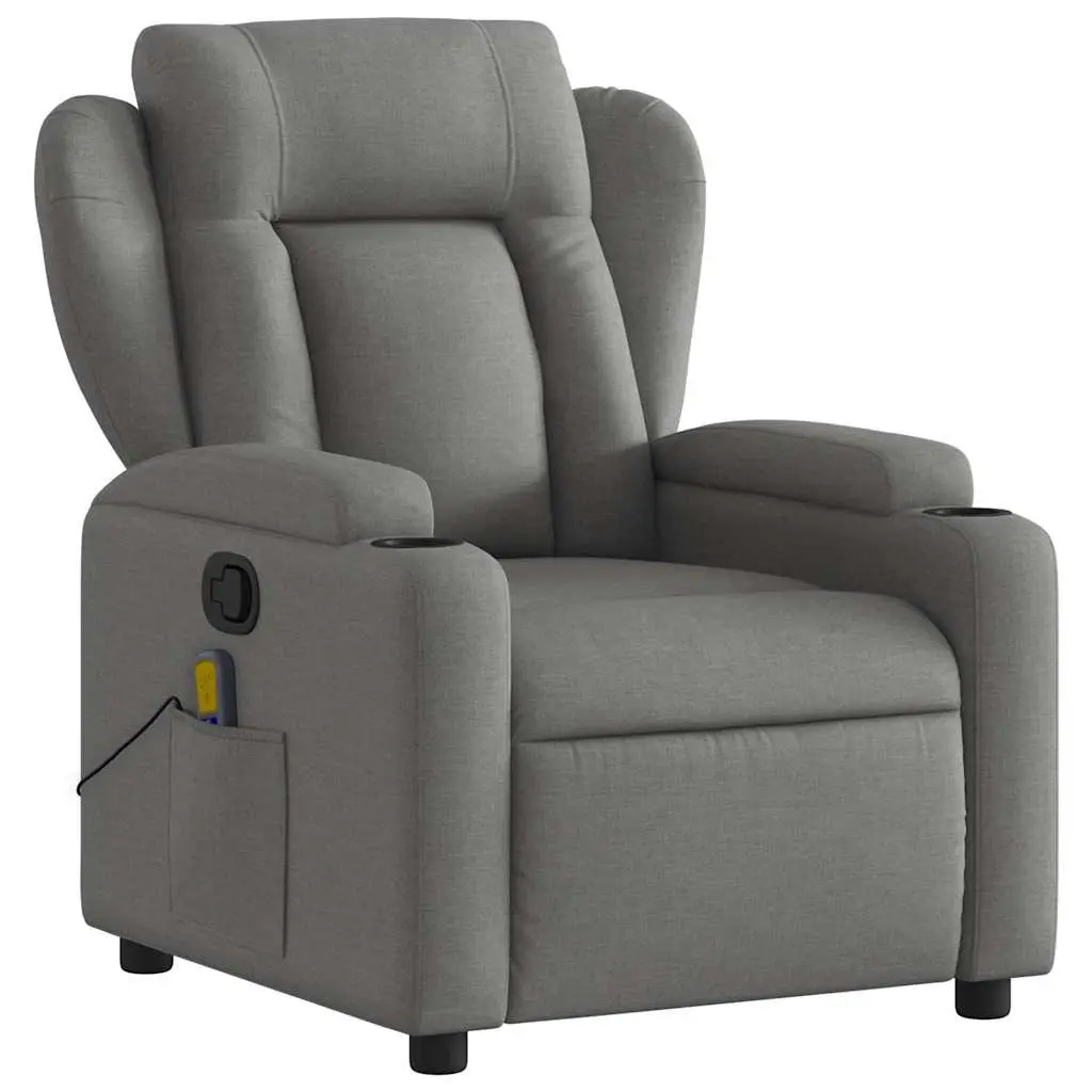 Grey Fabric Massage Recliner Chair with Vibration Therapy