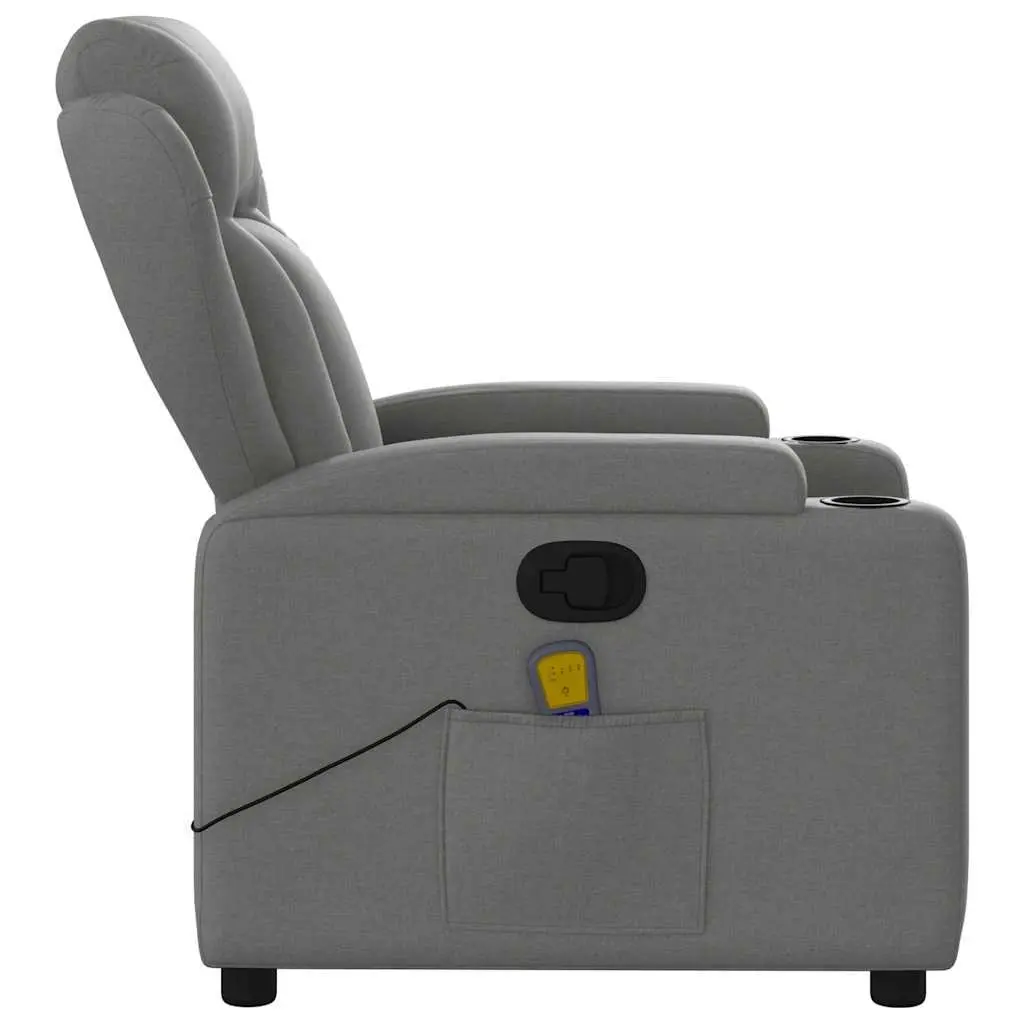 Grey Fabric Massage Recliner Chair with Vibration Therapy