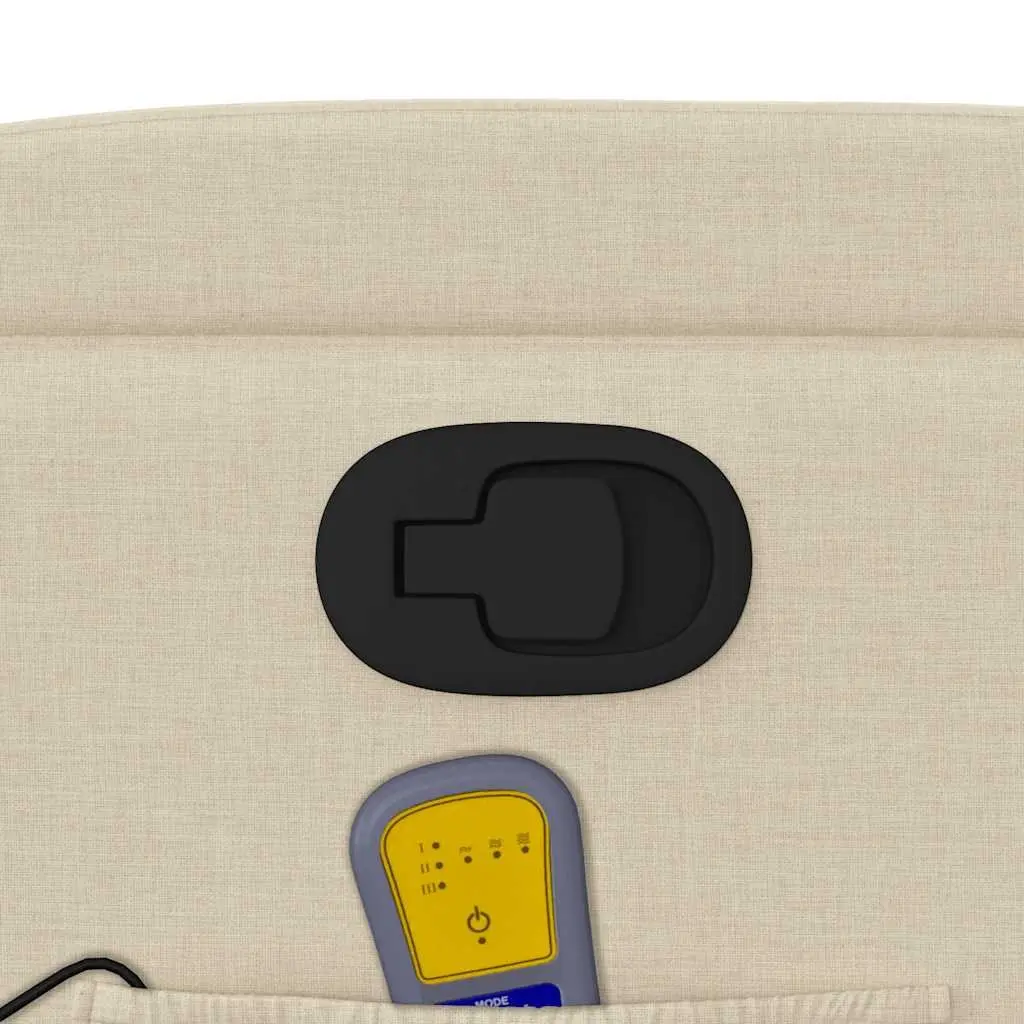 Cream Fabric Massage Recliner Chair with Cup Holders