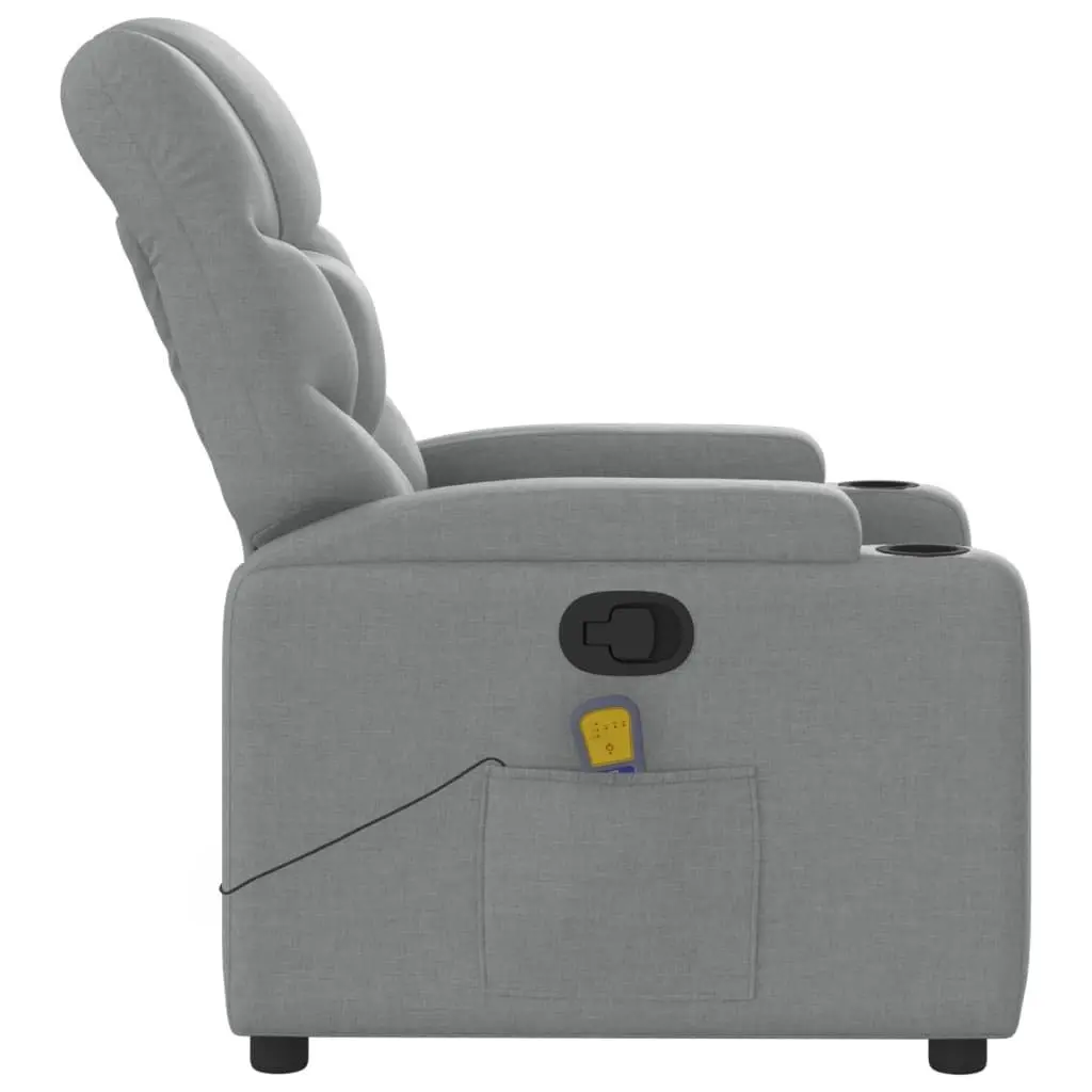 Grey Fabric Massage Recliner Chair with Manual Recline
