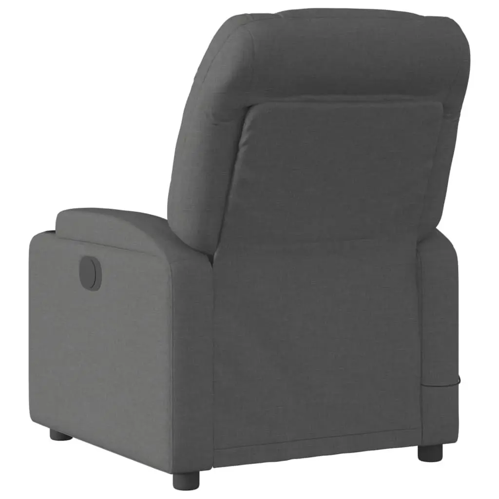 Massage Recliner Chair Fabric Grey Manual Reclining Armchair with Vibration