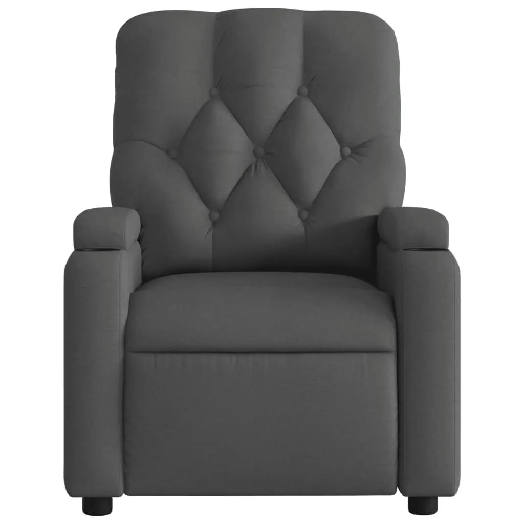 Grey Fabric Manual Recliner Chair with Vibration Massage