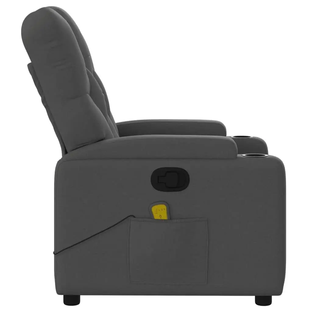 Grey Fabric Manual Recliner Chair with Vibration Massage