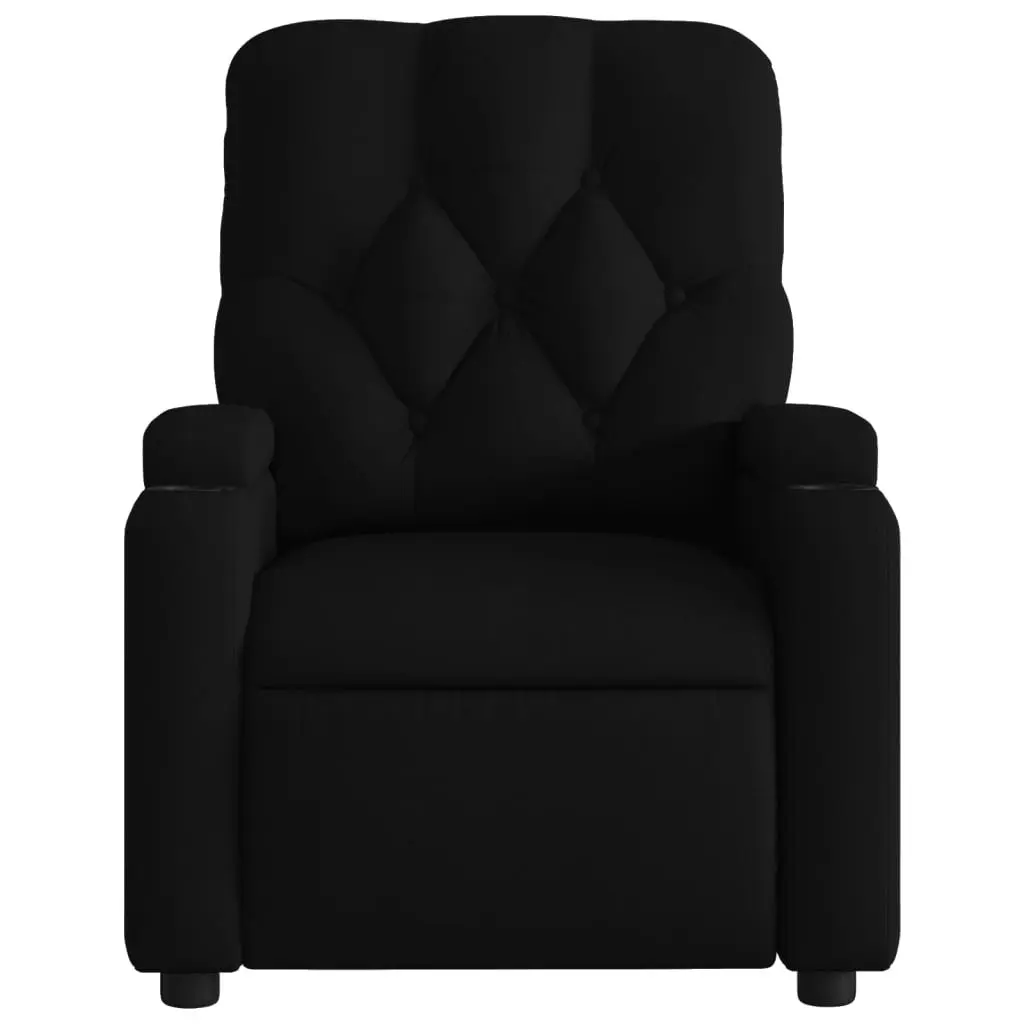 Massage Recliner Chair Fabric Black Manual Recline Vibration Armchair