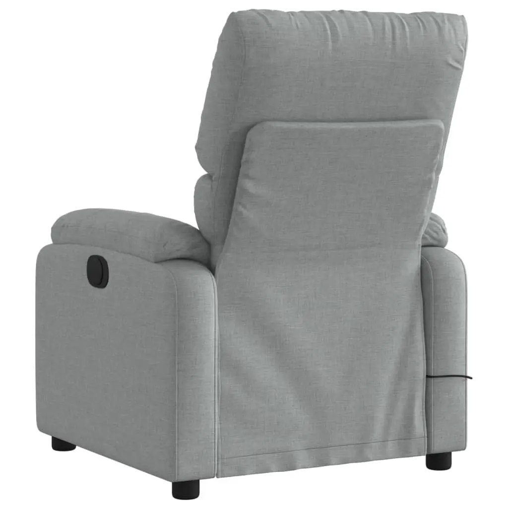 Massage Recliner Chair Fabric Grey Manual Recline Vibration