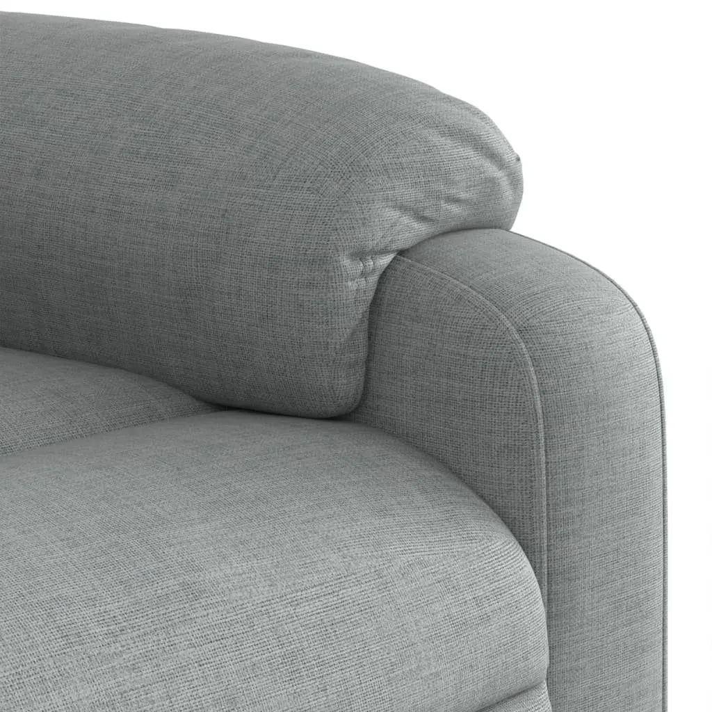 Massage Recliner Chair Fabric Grey Manual Recline Vibration