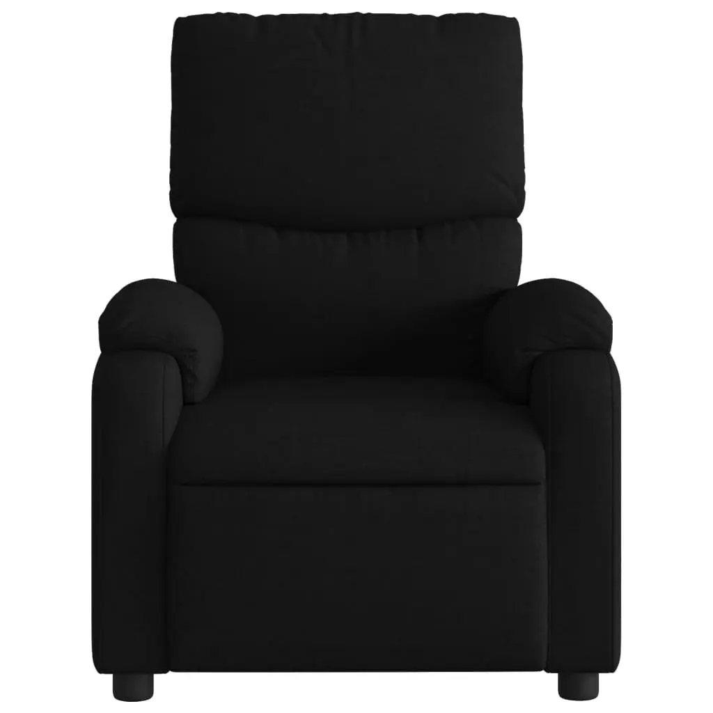 Massage Recliner Chair Fabric Black Manual Recline 6 Vibration Points