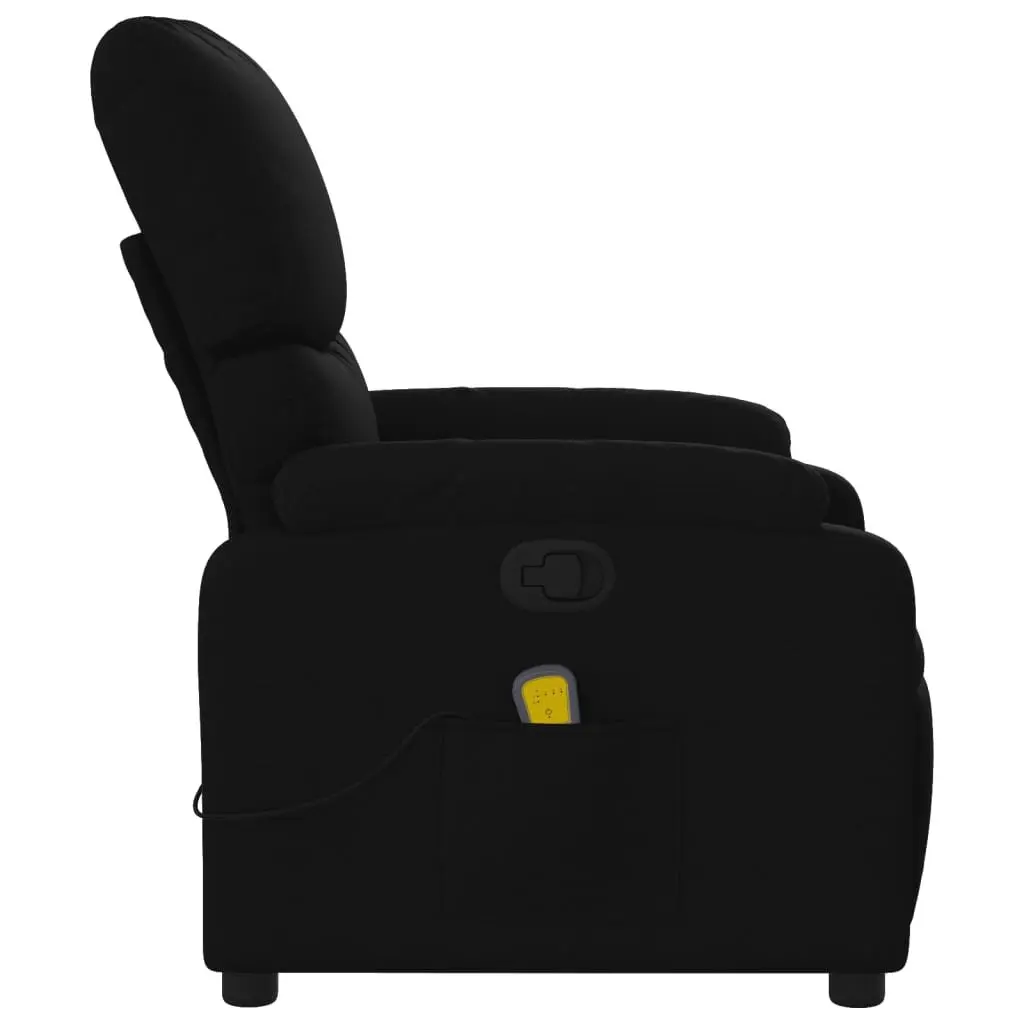 Massage Recliner Chair Fabric Black Manual Recline 6 Vibration Points