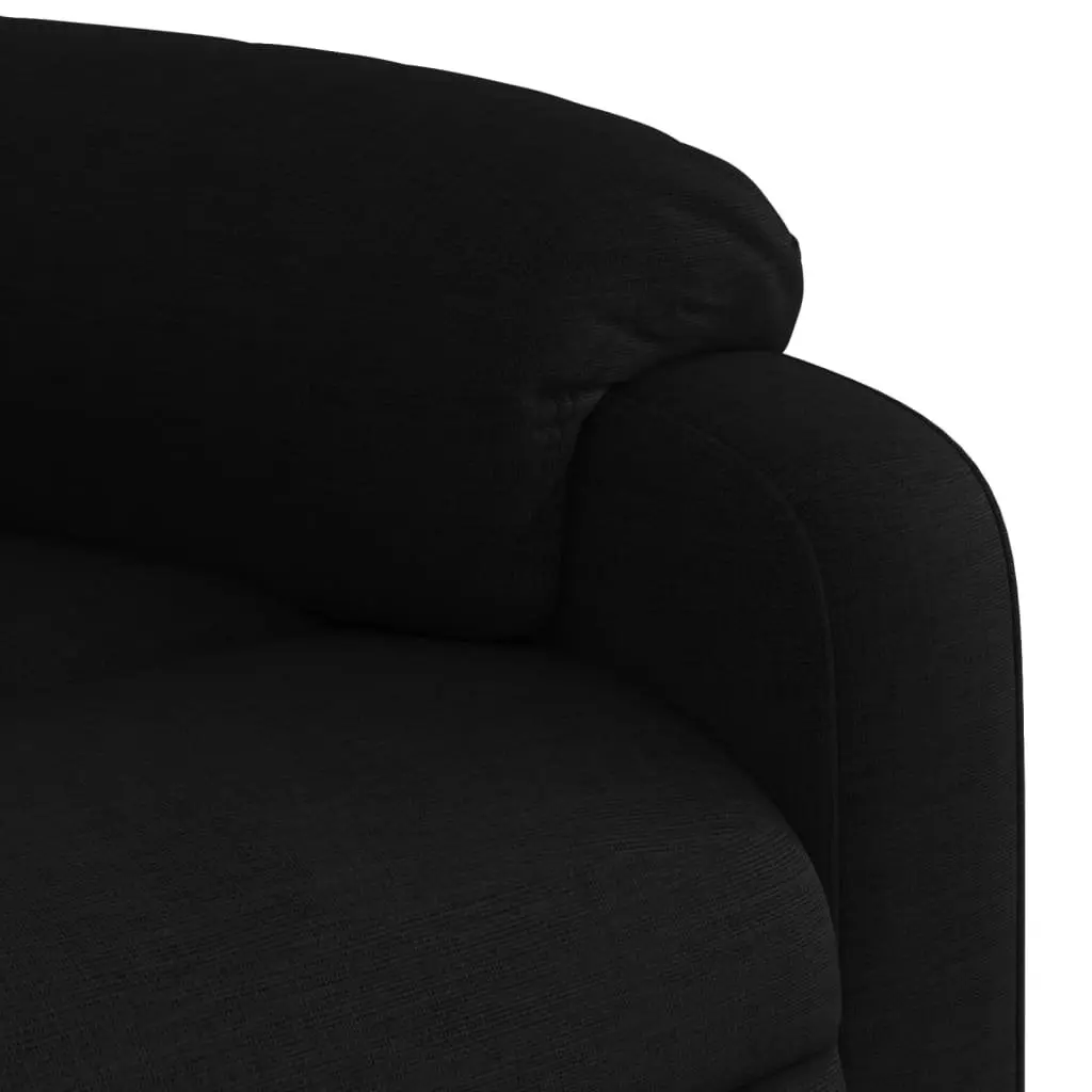 Massage Recliner Chair Fabric Black Manual Recline 6 Vibration Points