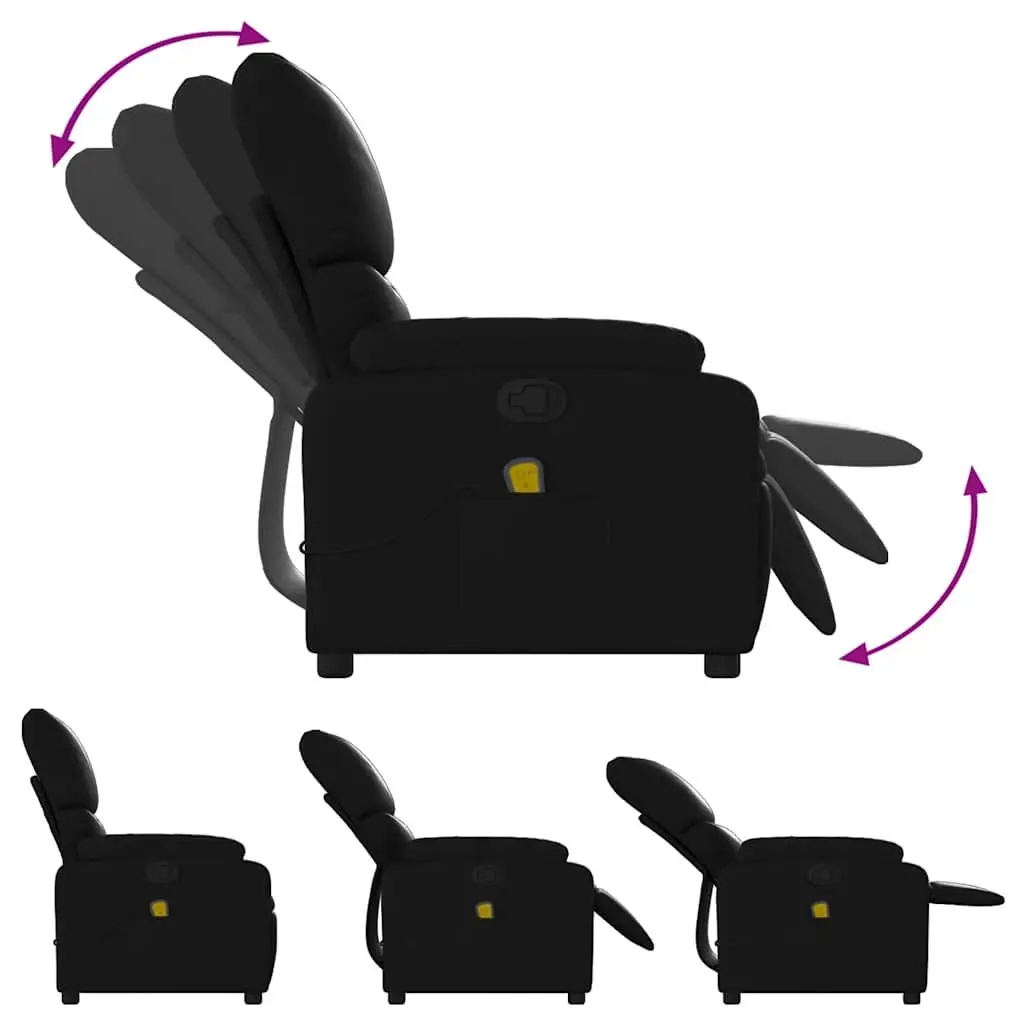Black Faux Leather Massage Recliner Chair