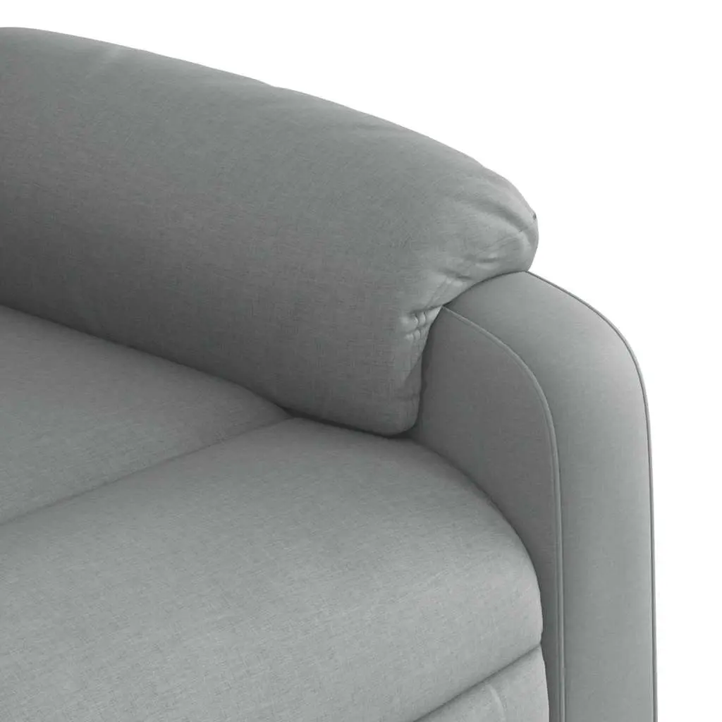 Massage Recliner Chair Fabric Light Grey Manual Reclining Armchair